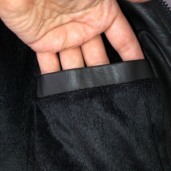 SK M Autumn Faux Leather Lined Moto Jacket with Studs - Picture 12 of 16